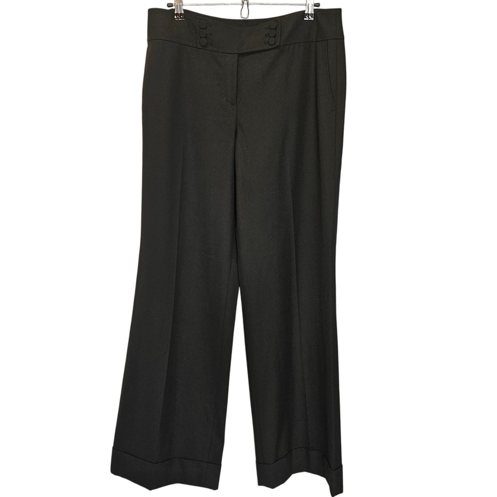 Ann Taylor Margo Wide Leg Pants Black Minimalist Quiet Luxury‎ Office Size 10 - Picture 2 of 12